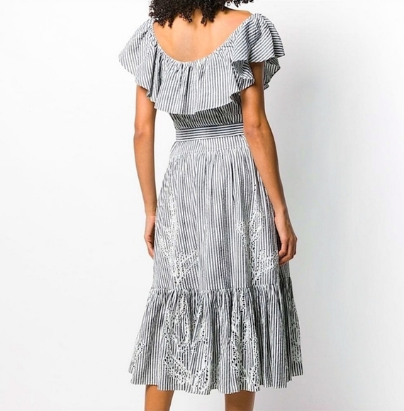 Tory Burch Black and White Striped Dress - Picture 2 of 13